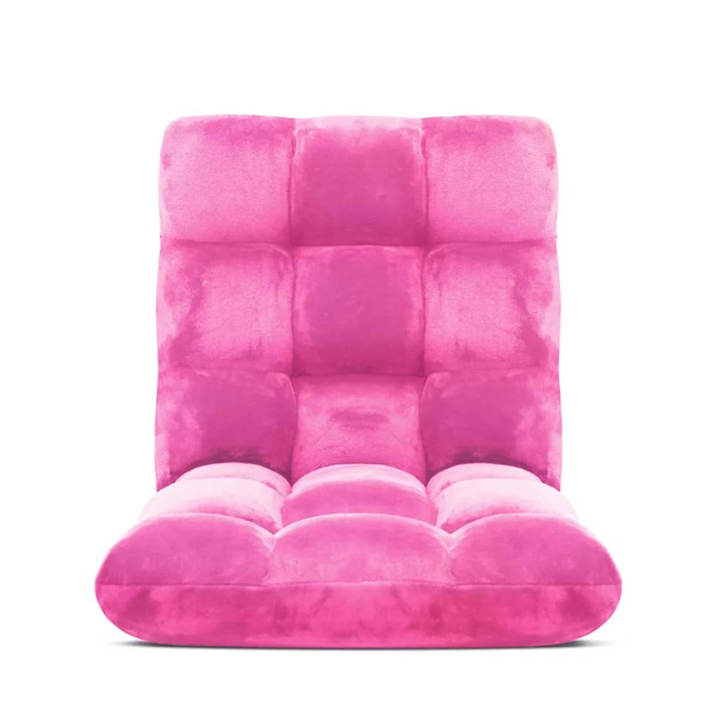 Floor Recliner 4X Folding Lounge Sofa Futon Couch Chair Cushion - Light Pink - Premium