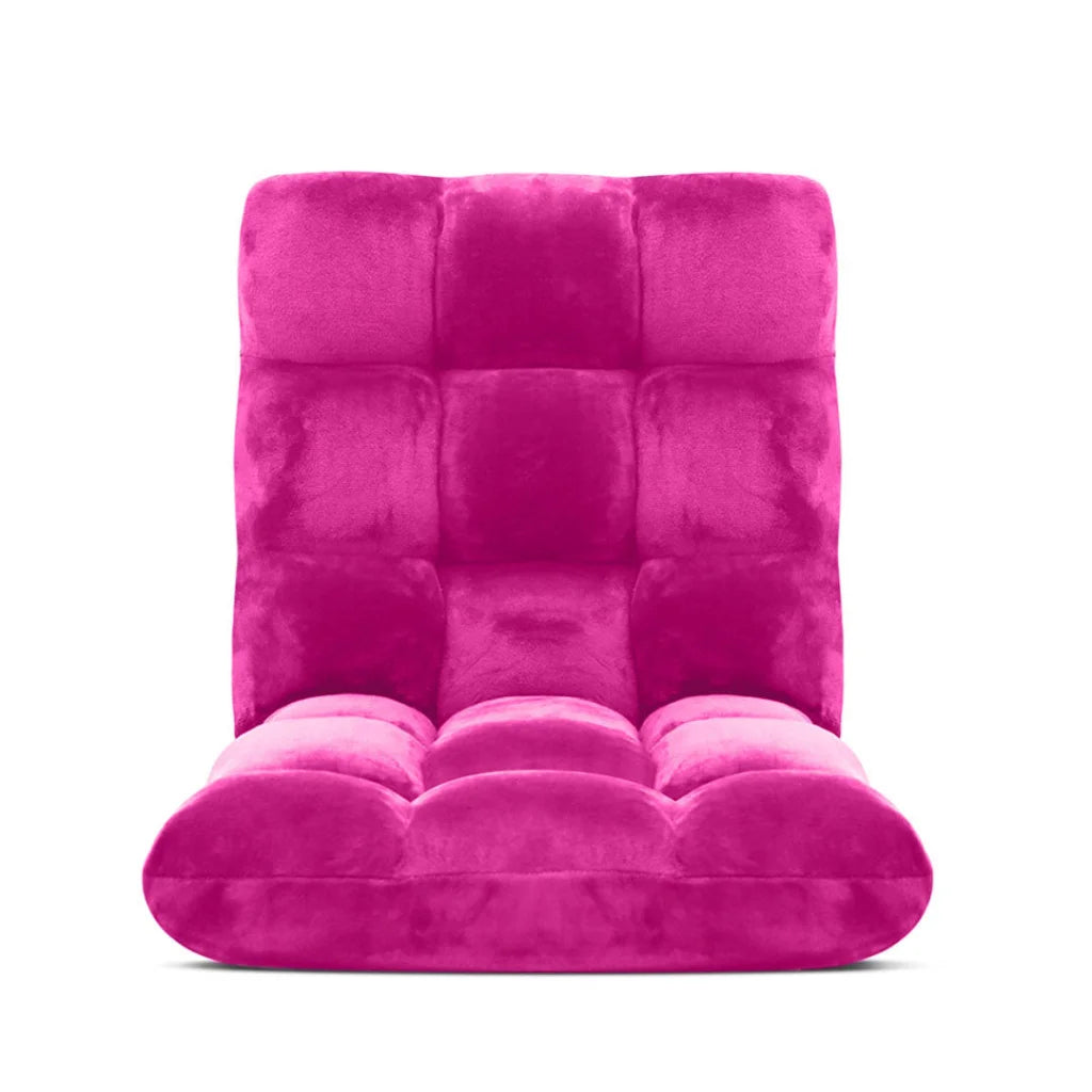 Floor Recliner Folding Lounge Sofa Futon Couch Chair Cushion 2X - Pink - Premium