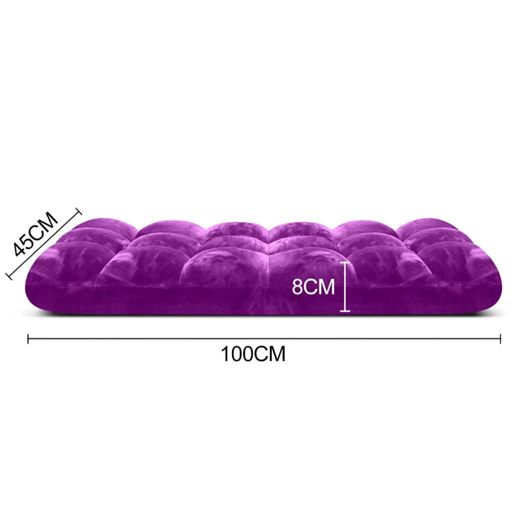 Floor Recliner Folding Lounge Sofa Futon Couch Chair Cushion 2X - Purple - Premium