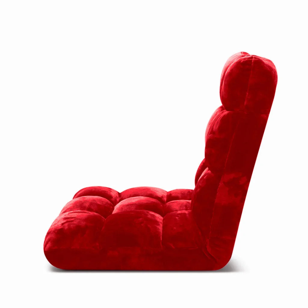 Floor Recliner Folding Lounge Sofa Futon Couch Chair Cushion 2X - Red
