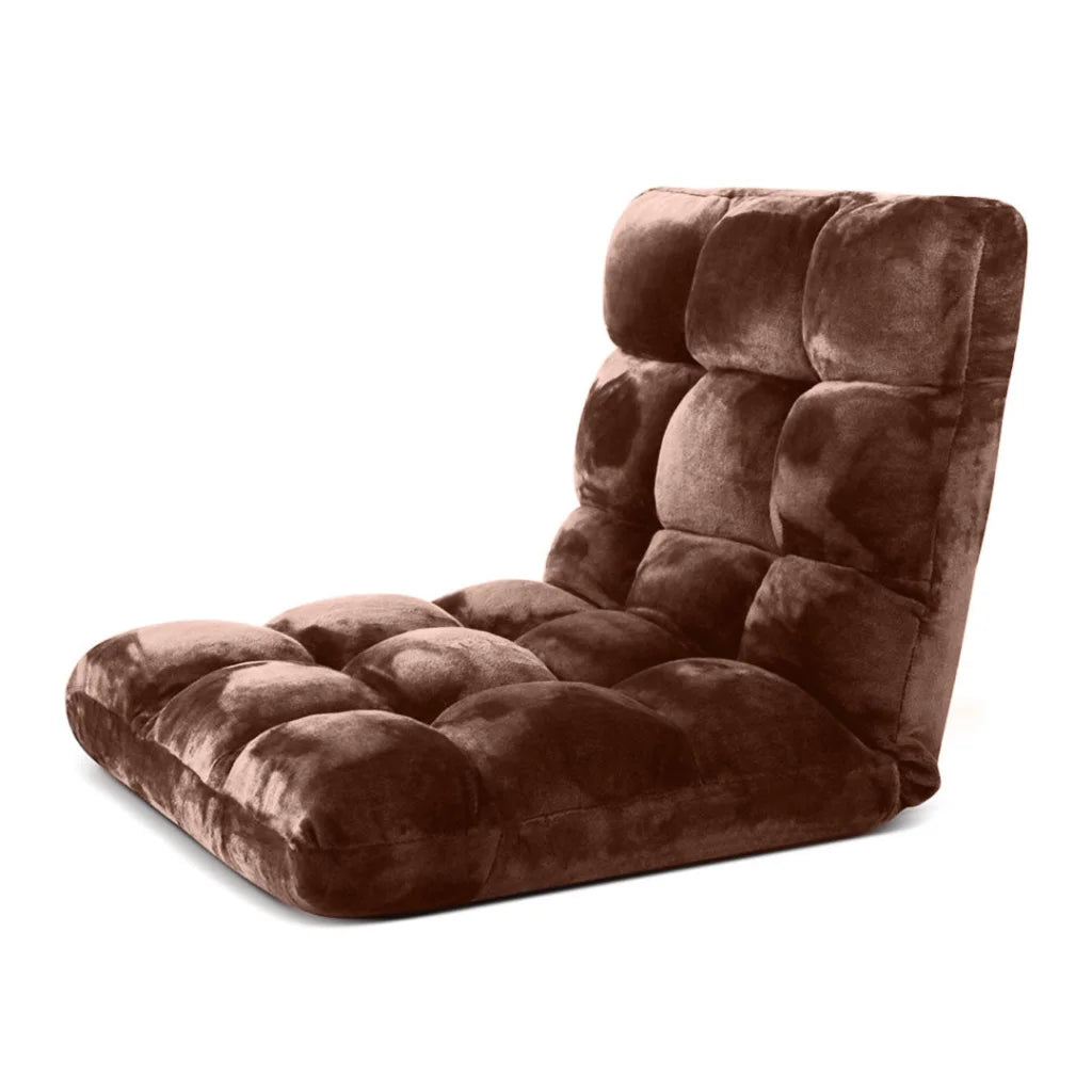 Floor Recliner Folding Lounge Sofa Futon Couch Chair Cushion 4X - Coffee