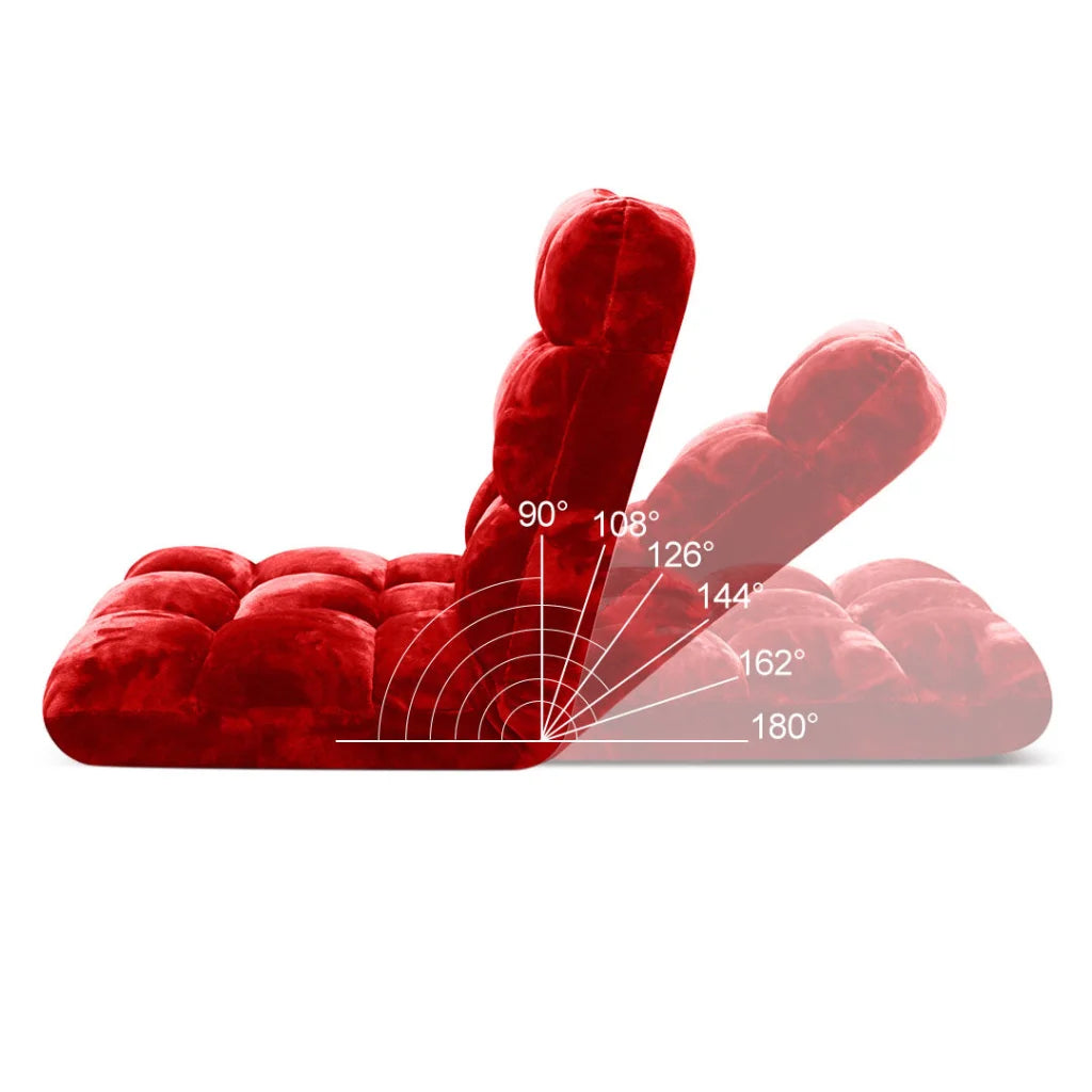 Floor Recliner Folding Lounge Sofa Futon Couch Chair Cushion 4X - Red