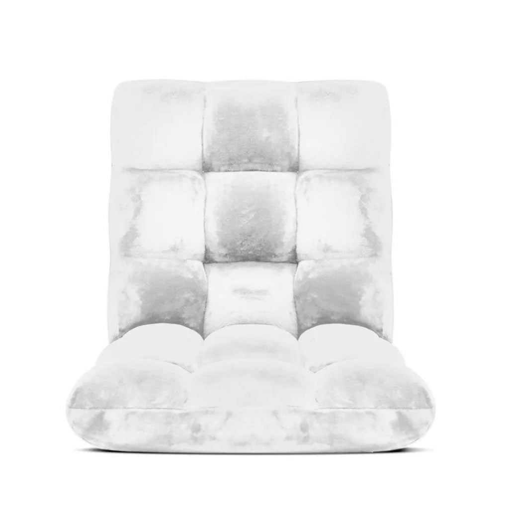 Floor Recliner Folding Lounge Sofa Futon Couch Chair Cushion 4X - White