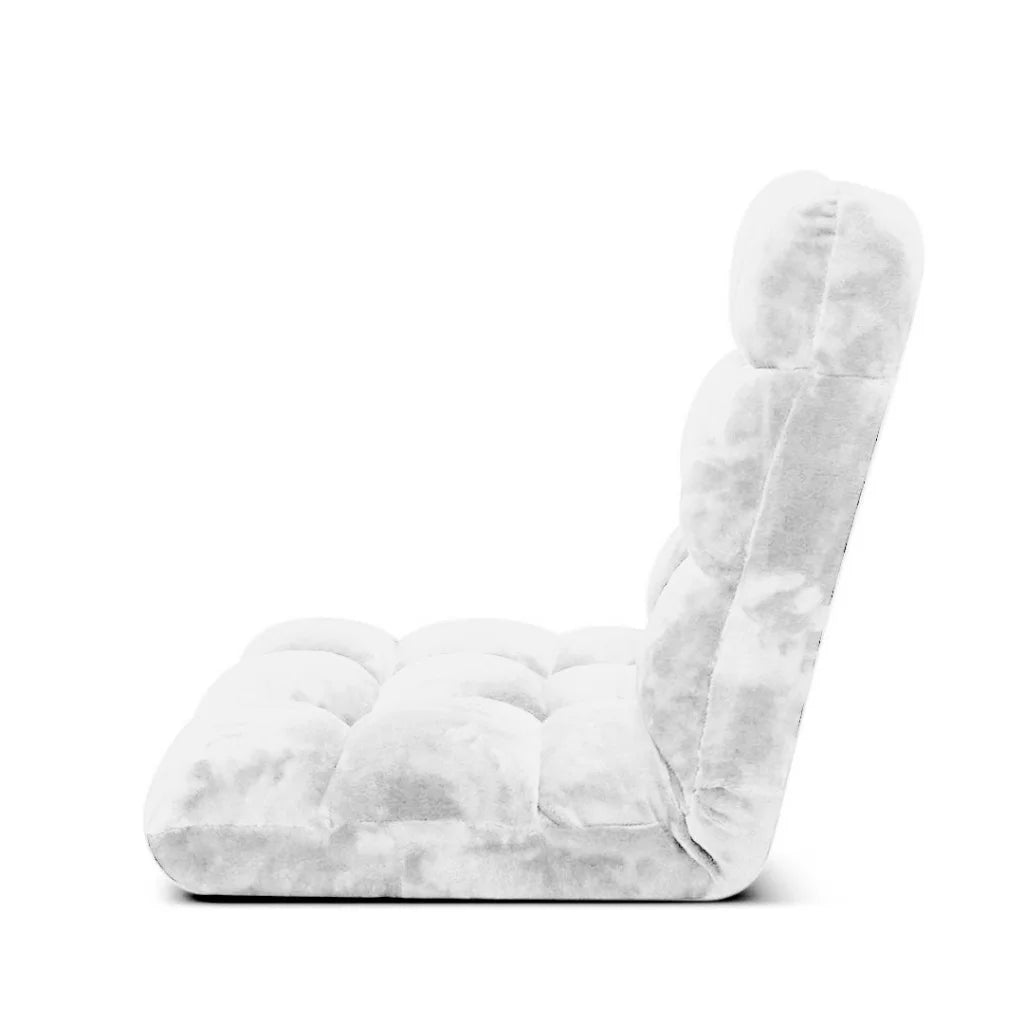Floor Recliner Folding Lounge Sofa Futon Couch Chair Cushion 4X - White