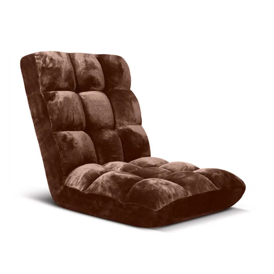 Floor Recliner Folding Lounge Sofa Futon Couch Chair Cushion - Coffee