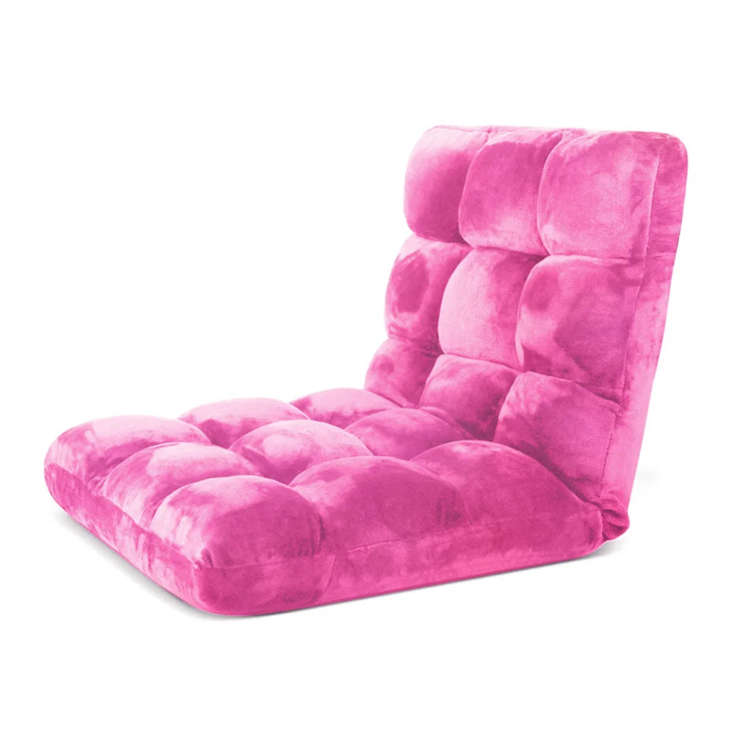 Floor Recliner Folding Lounge Sofa Futon Couch Chair Cushion - Light Pink - Premium