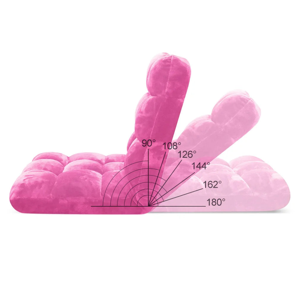 Floor Recliner Folding Lounge Sofa Futon Couch Chair Cushion - Light Pink - Premium