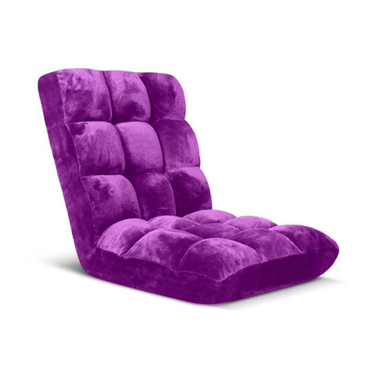 Floor Recliner Folding Lounge Sofa Futon Couch Chair Cushion - Purple - Premium