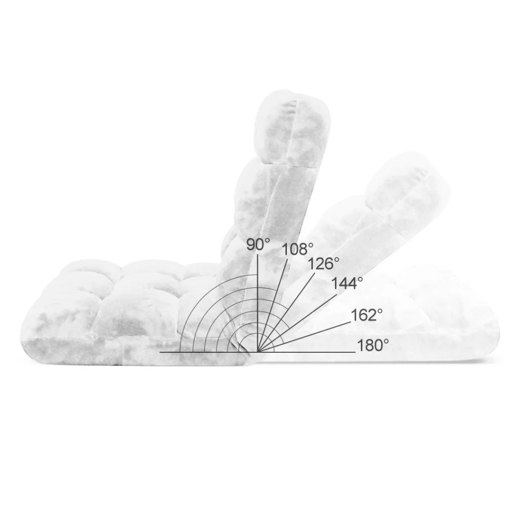 Floor Recliner Folding Lounge Sofa Futon Couch Chair Cushion - White