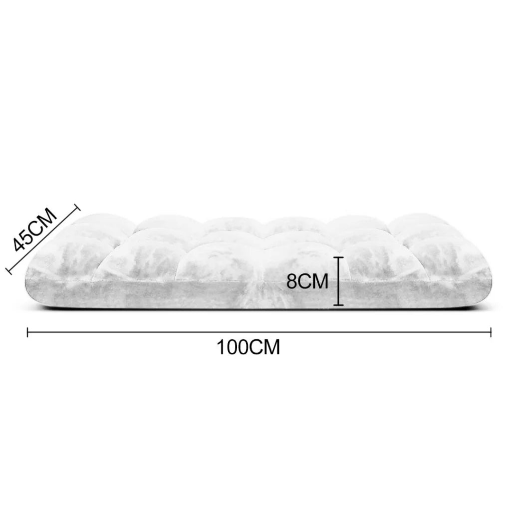 Floor Recliner Folding Lounge Sofa Futon Couch Chair Cushion - White
