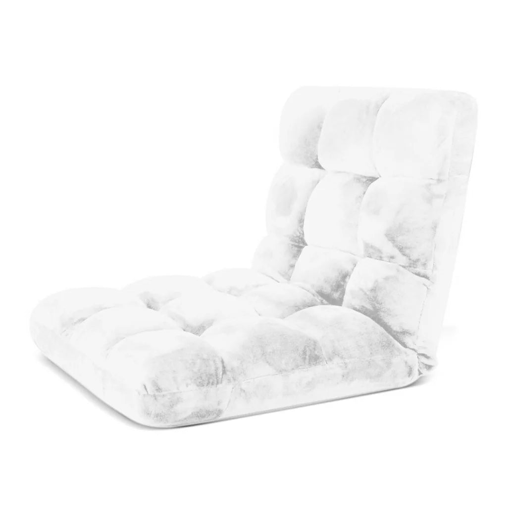 Floor Recliner Folding Lounge Sofa Futon Couch Chair Cushion - White