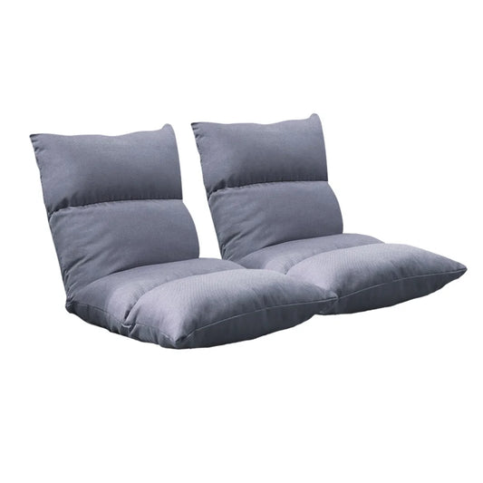 Floor Recliner Sofa Bed 2X Adjustable Lazy Lounge Folding Game Chair Grey