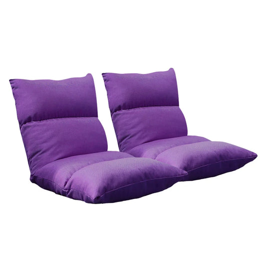 Floor Recliner Sofa Bed 2X Adjustable Lazy Lounge Folding Game Chair Purple