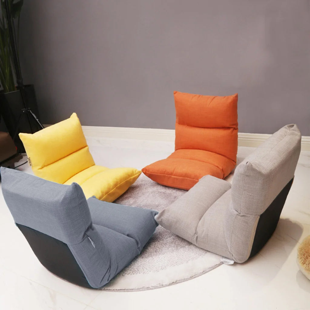 Floor Recliner Sofa Bed 4X Adjustable Lazy Lounge Folding Game Chair Grey