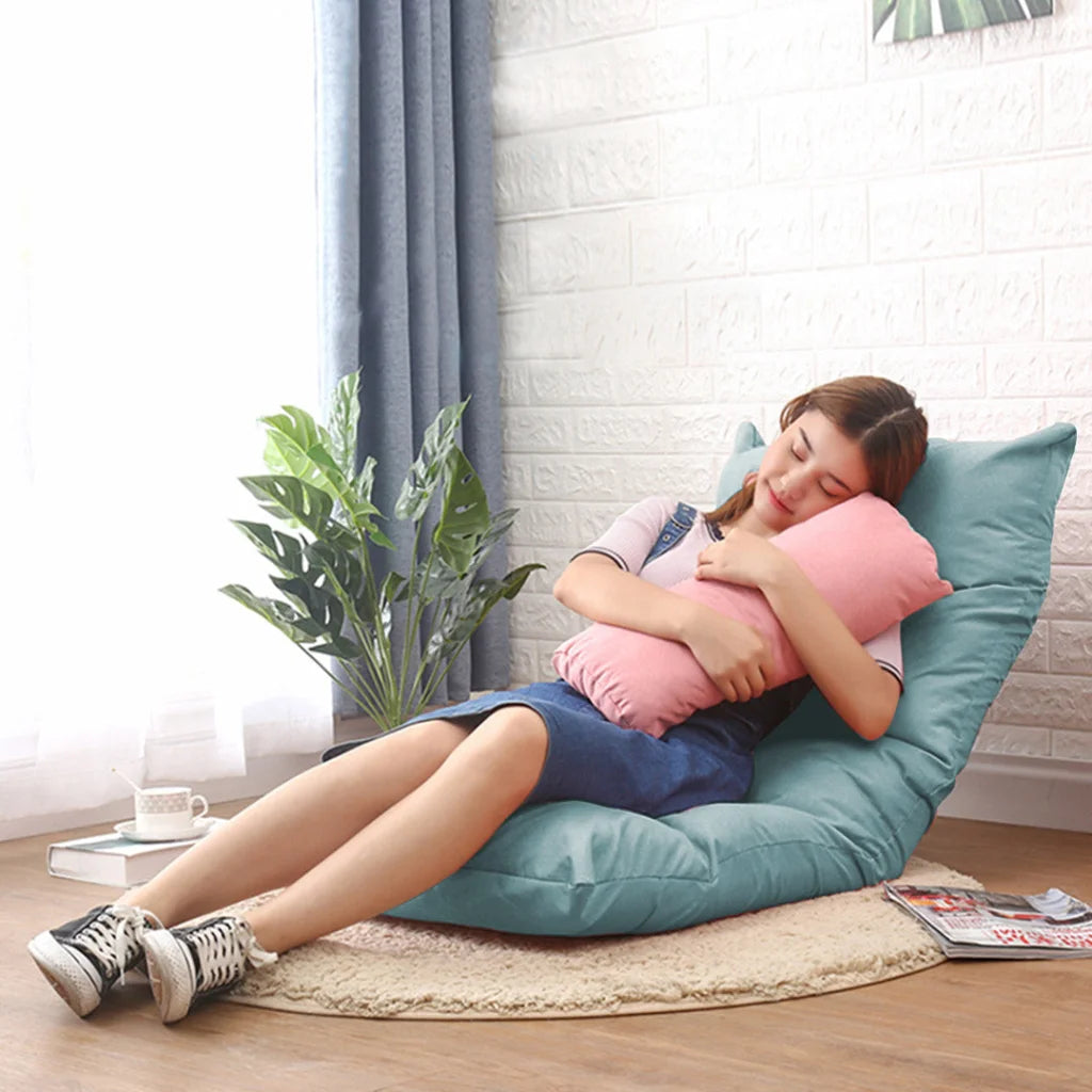 Floor Recliner Sofa Bed Adjustable Lazy Lounge Folding Game Chair Mint Green