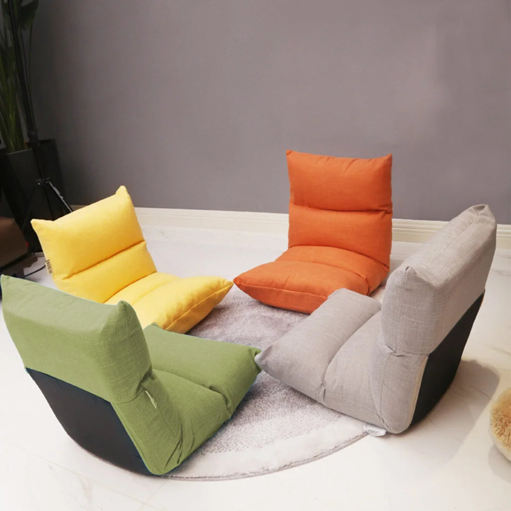 Floor Recliner Sofa Bed Adjustable Lazy Lounge Folding Game Chair Yellow Green