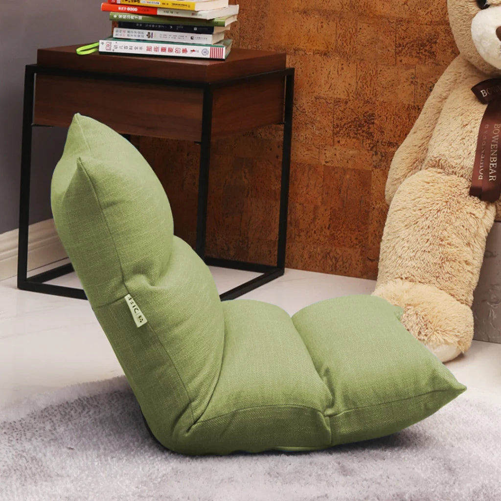 Floor Recliner Sofa Bed Adjustable Lazy Lounge Folding Game Chair Yellow Green