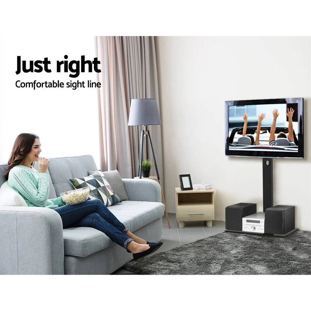 Floor TV Stand Bracket Mount Swivel Height Adjustable