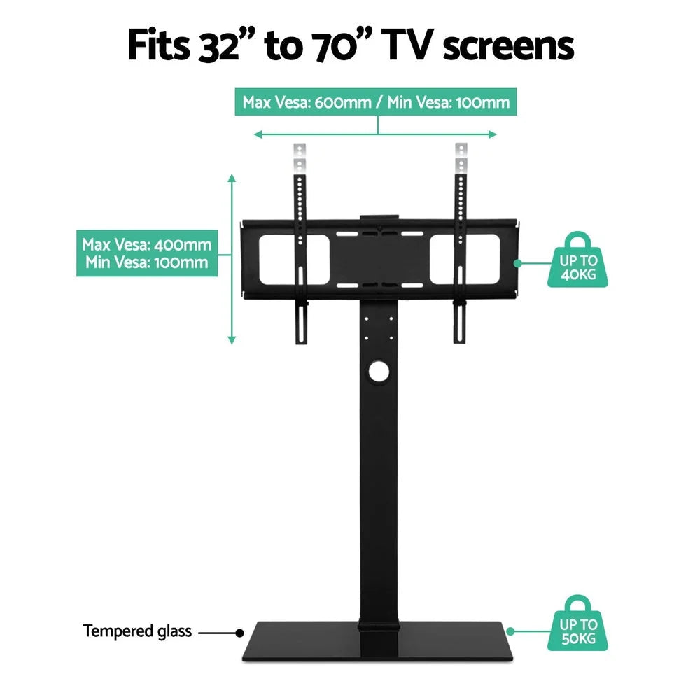 Floor TV Stand Bracket Mount Swivel Height Adjustable