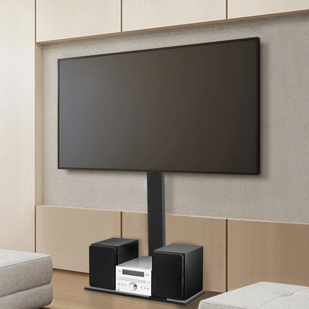 Floor TV Stand Bracket Mount Swivel Height Adjustable