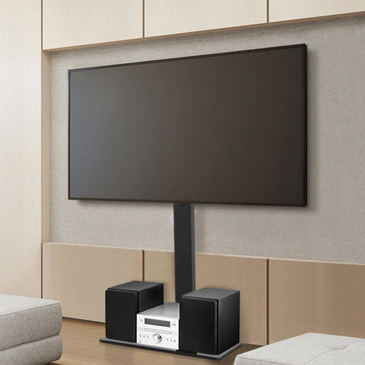 Floor TV Stand Bracket Mount Swivel Height Adjustable
