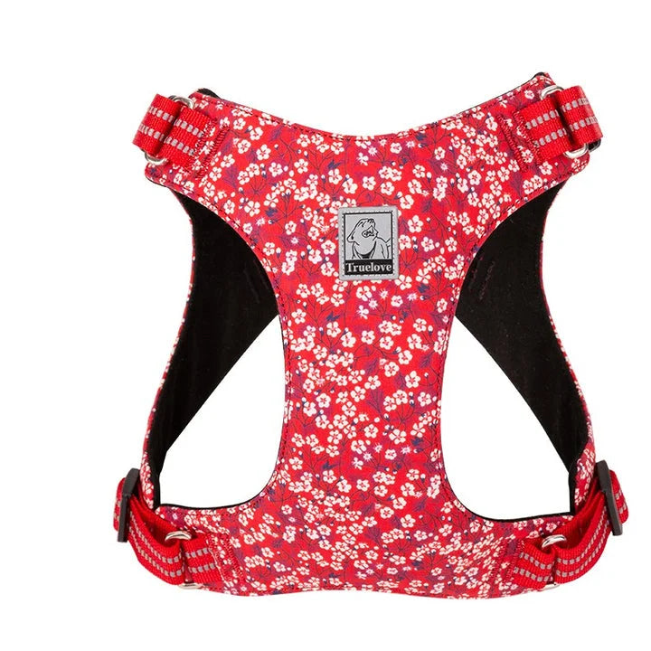 Floral Doggy Harness - Red (3XS)