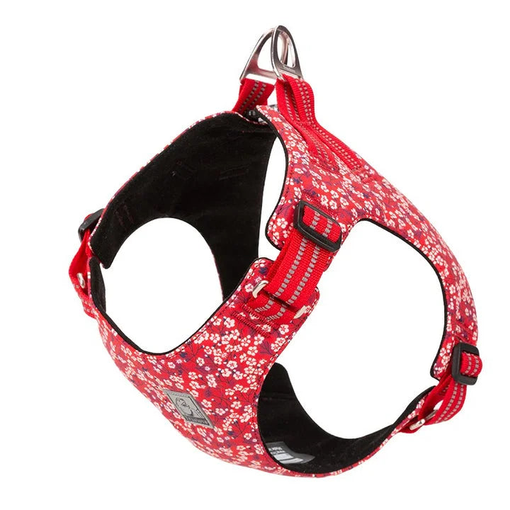 Floral Doggy Harness - Red (L)