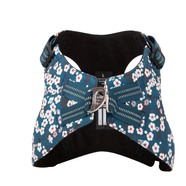 Floral Doggy Harness - Saxony Blue (M)