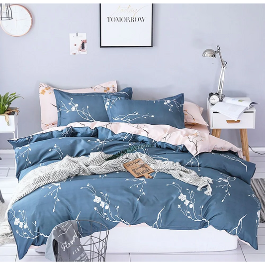 Floral Duvet Quilt Cover Set Queen Size - Home & Garden