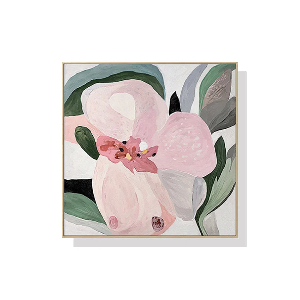 Floral Hand Painting Style Wood Frame Canvas Wall Art 60cm