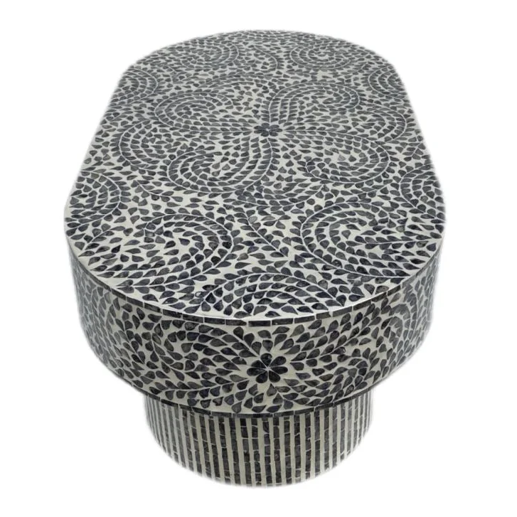 FLORAL MOTHER OF PEARL COFFEE TABLE - Furniture > Living