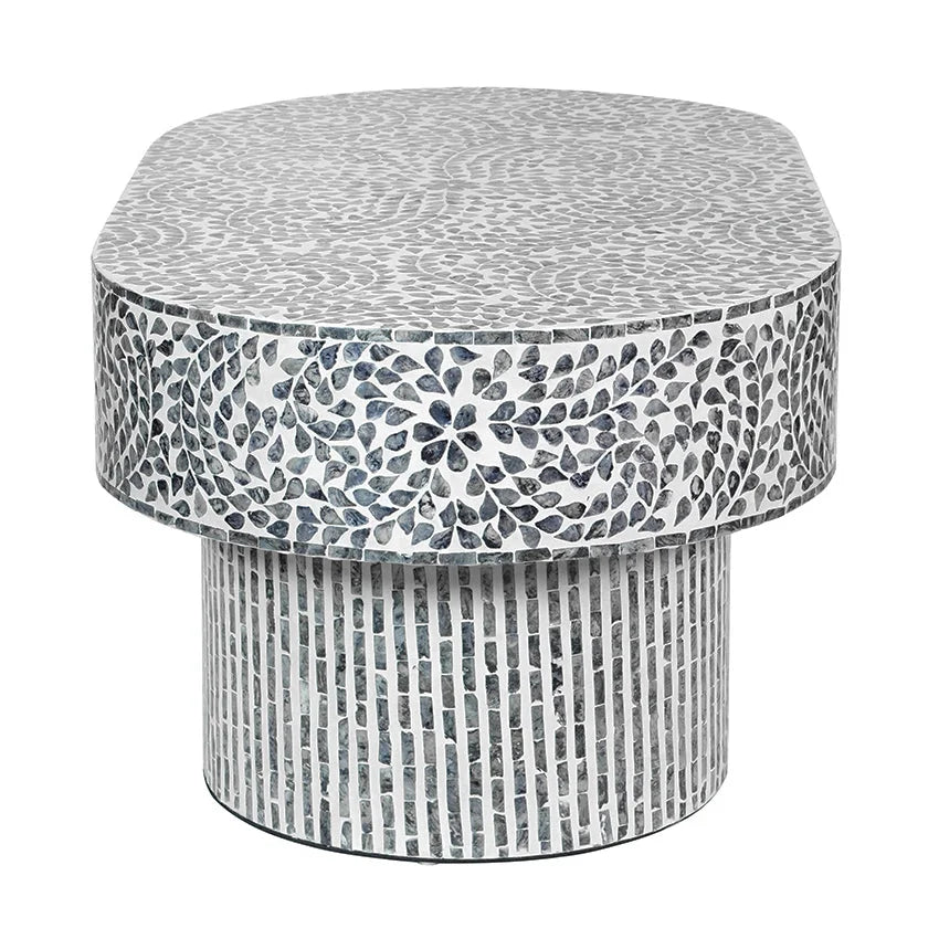 FLORAL MOTHER OF PEARL COFFEE TABLE - Furniture > Living