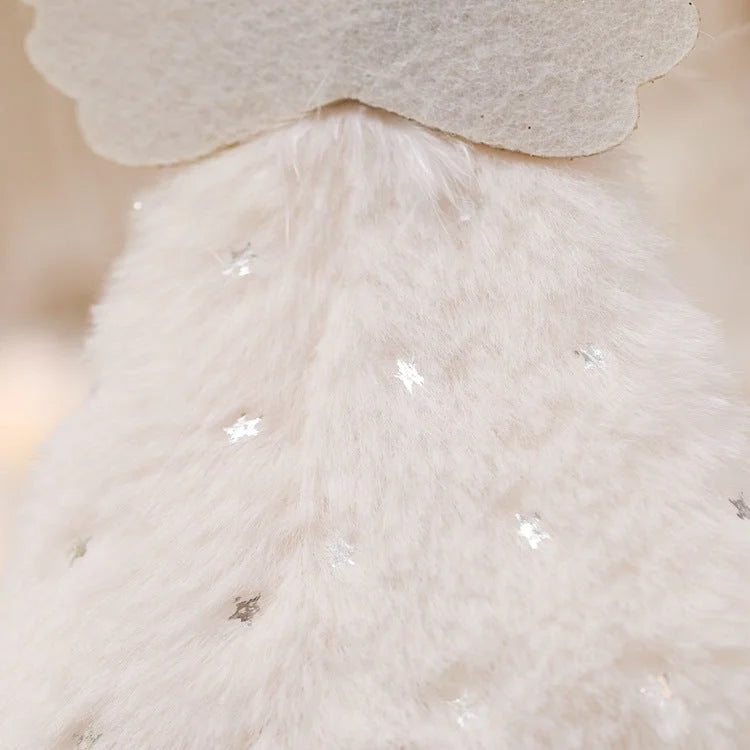 Fluffy Angel Hanging Ornament with Heart and Glitter Wings