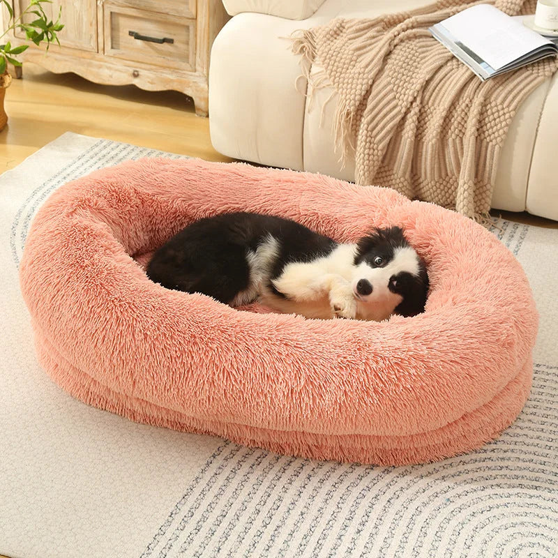 Fluffy Donut-Shaped Pet Bed- Soft Cozy and Anti-Anxiety