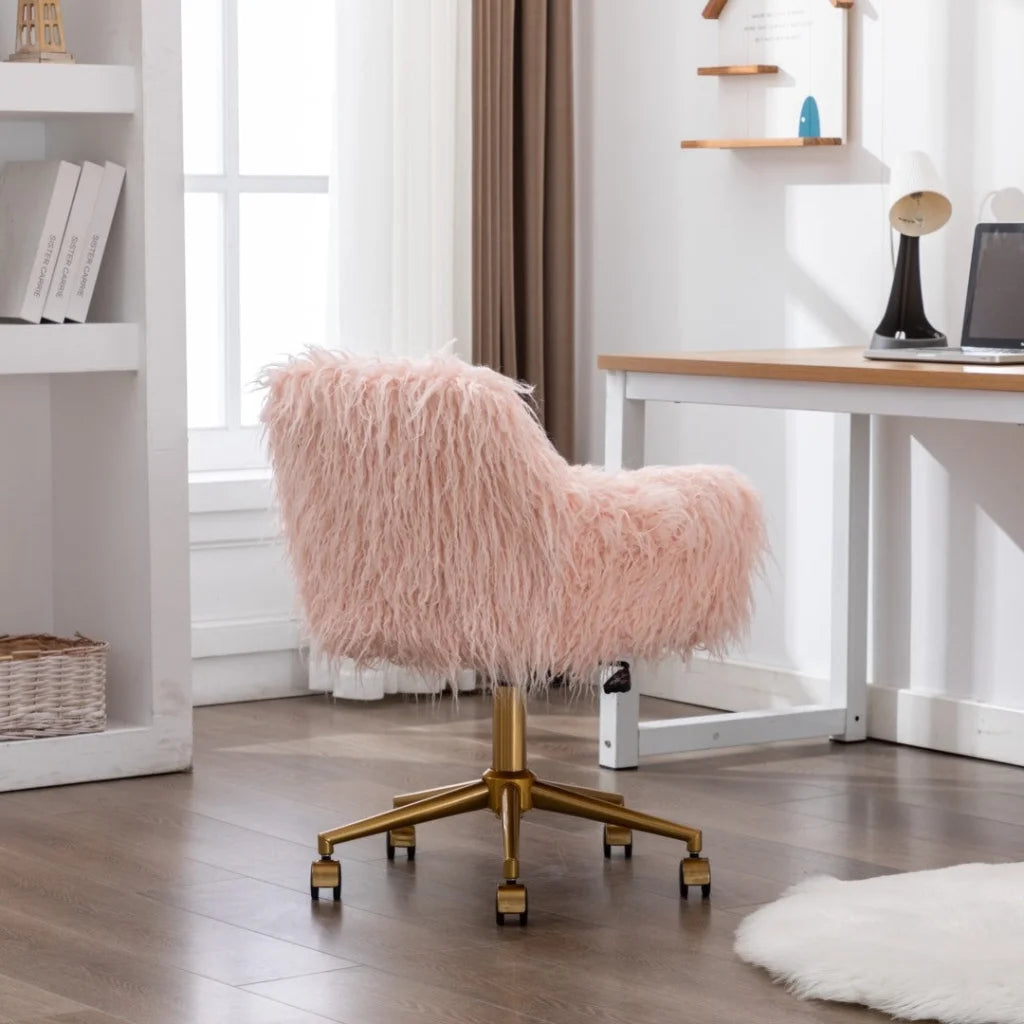 Pink swivel home office chair