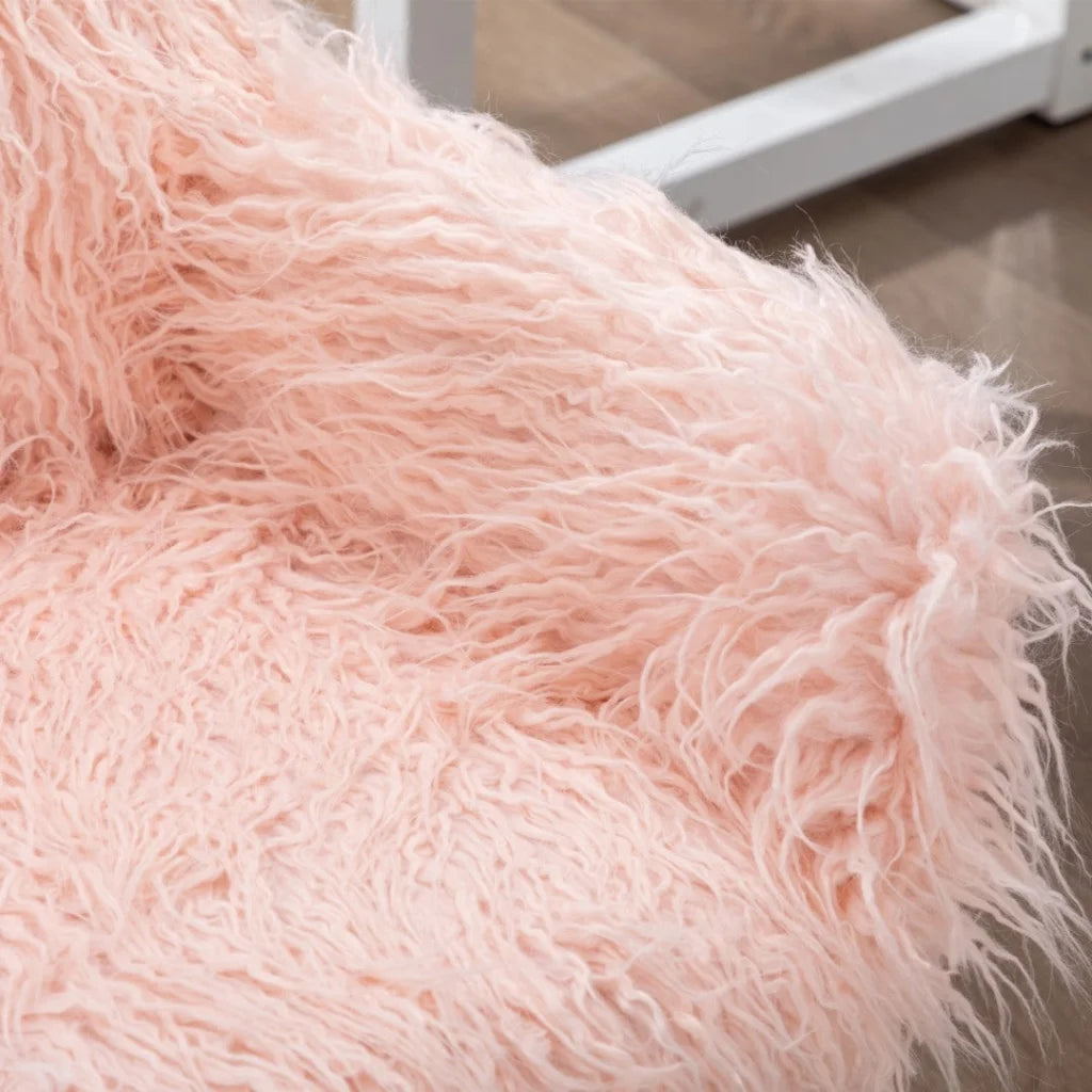 Fluffy Office Chair Faux Fur Modern Swivel Desk Chair