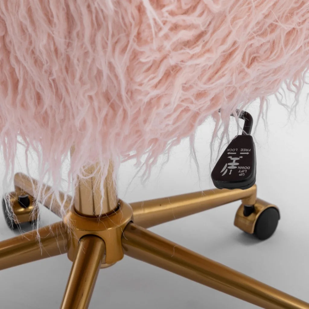 Fluffy Office Chair Faux Fur Modern Swivel Desk Chair