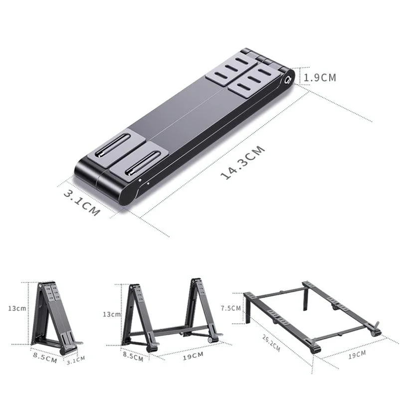 Foldable Aluminum 3-in-1 Phone Tablet Stand - Portable
