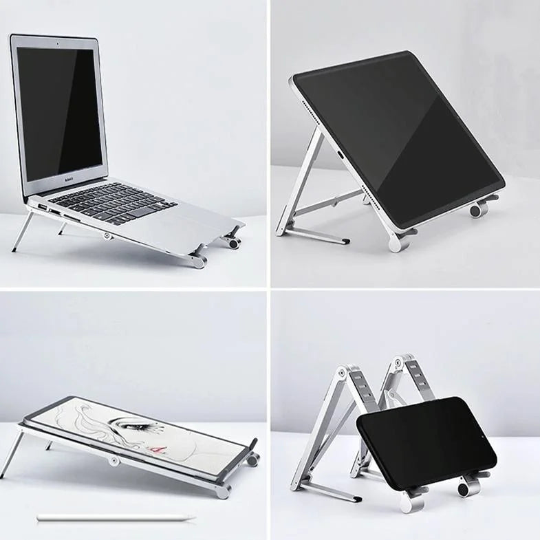 Foldable Aluminum 3-in-1 Phone Tablet Stand - Portable