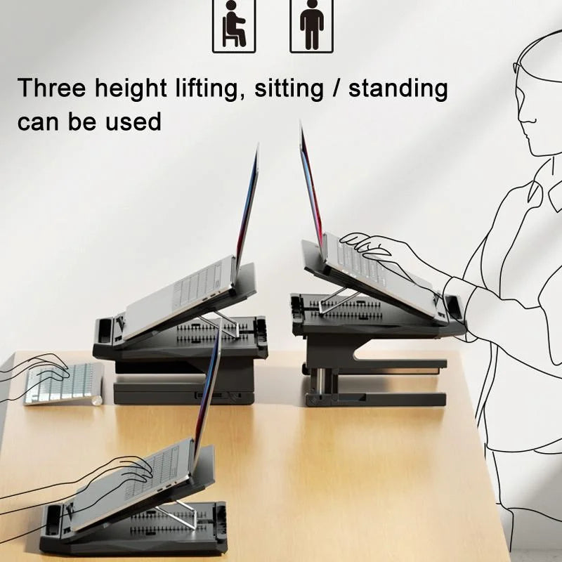 Foldable Aluminum Laptop Stand - Double Layer Heightening