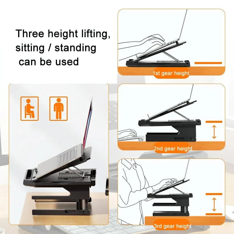 Foldable Aluminum Laptop Stand - Double Layer Heightening