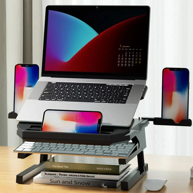 Foldable Aluminum Laptop Stand - Double Layer Heightening