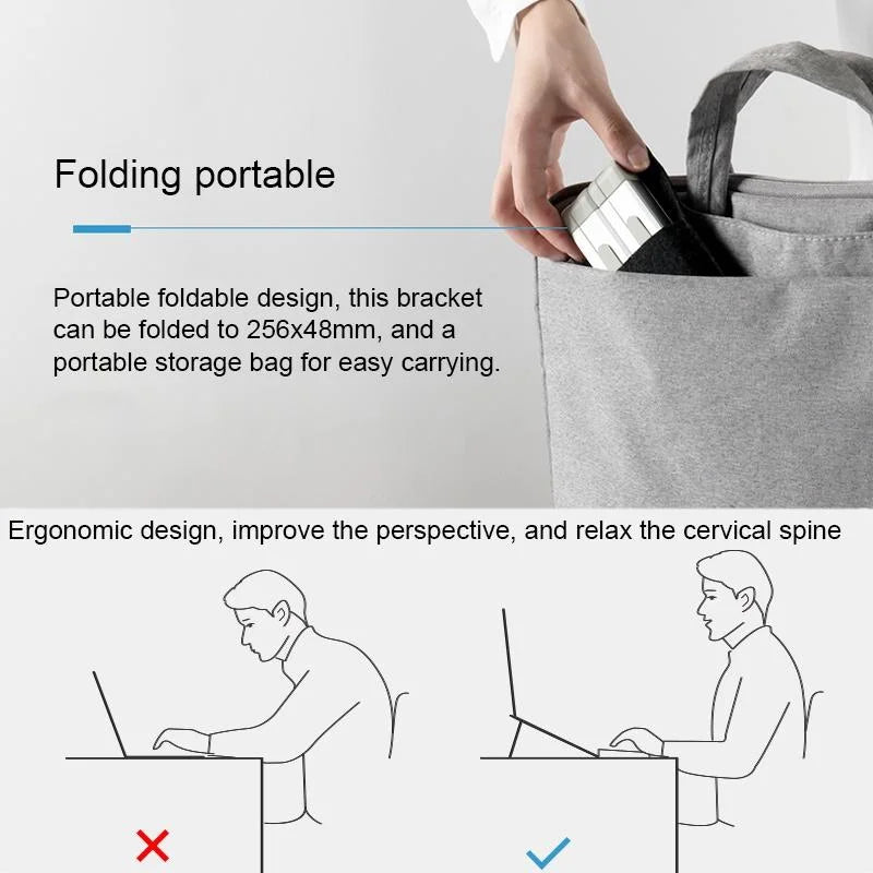 Foldable Aluminum Laptop Stand - Universal - Electronics >