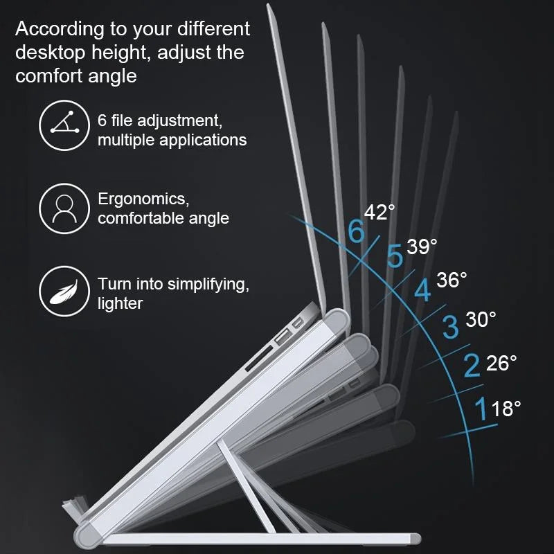 Foldable Aluminum Laptop Stand - Universal - Electronics >