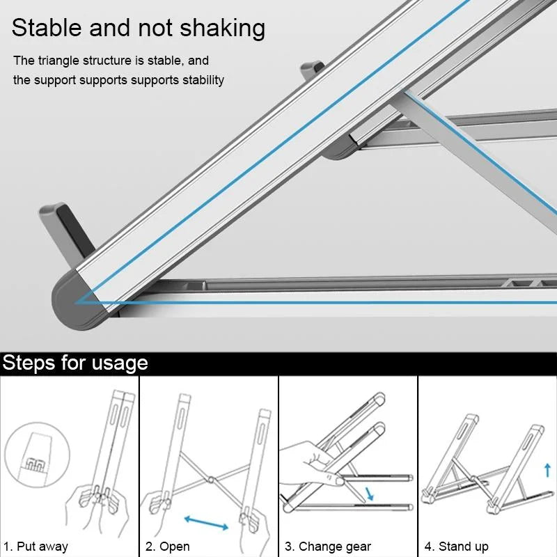 Foldable Aluminum Laptop Stand - Universal - Electronics >