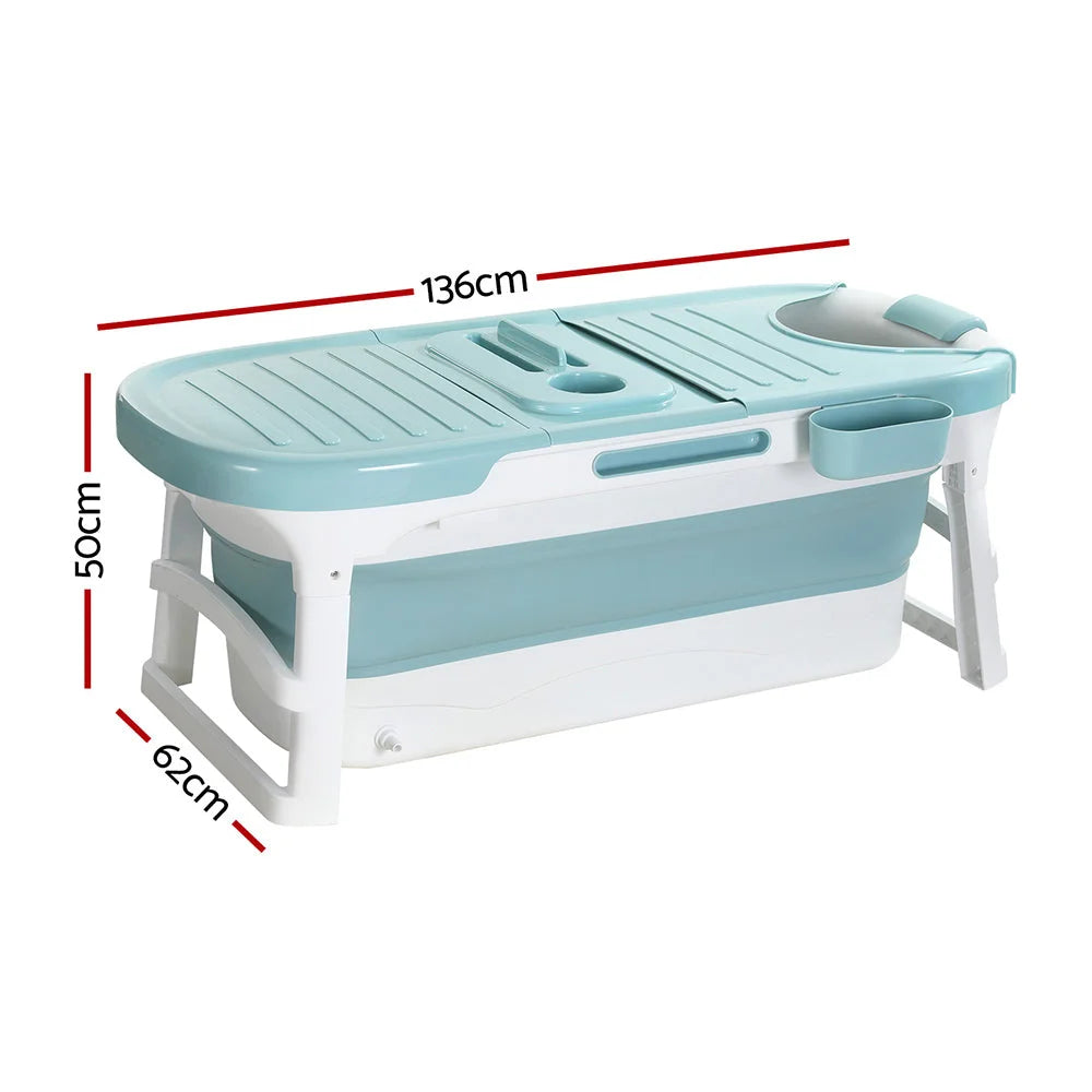 Foldable bathtub folding with water spa cover plate