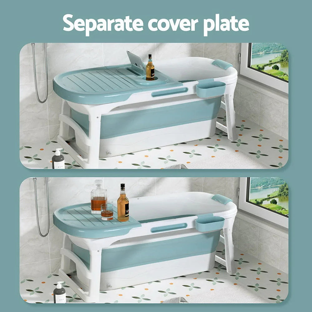 Foldable Bathtub Portable Folding Water Spa with Cover Plate
