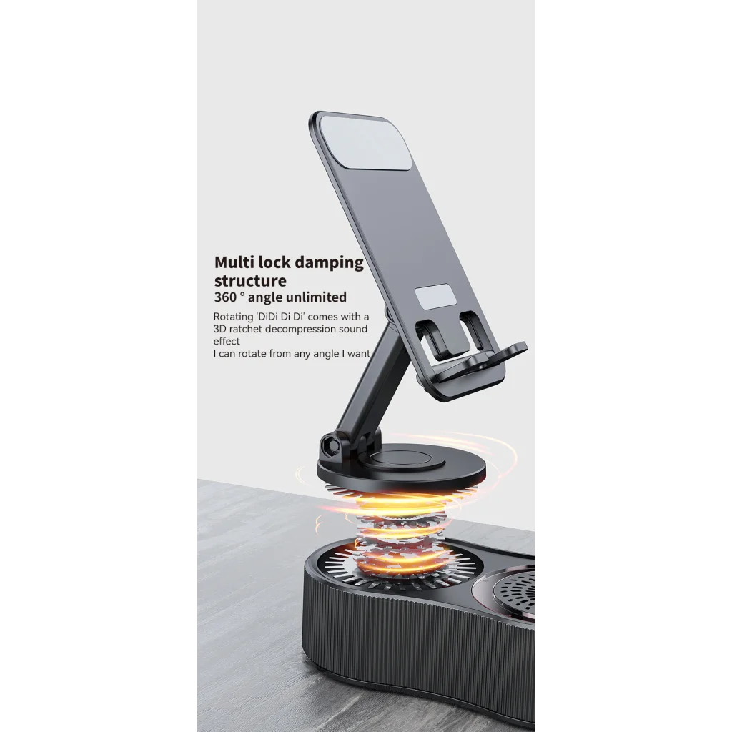 Foldable Bluetooth Speaker with 360 Rotating Phone/Tablet