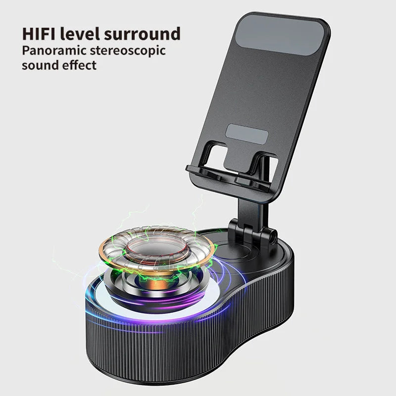 Foldable Bluetooth Speaker with 360 Rotating Phone/Tablet