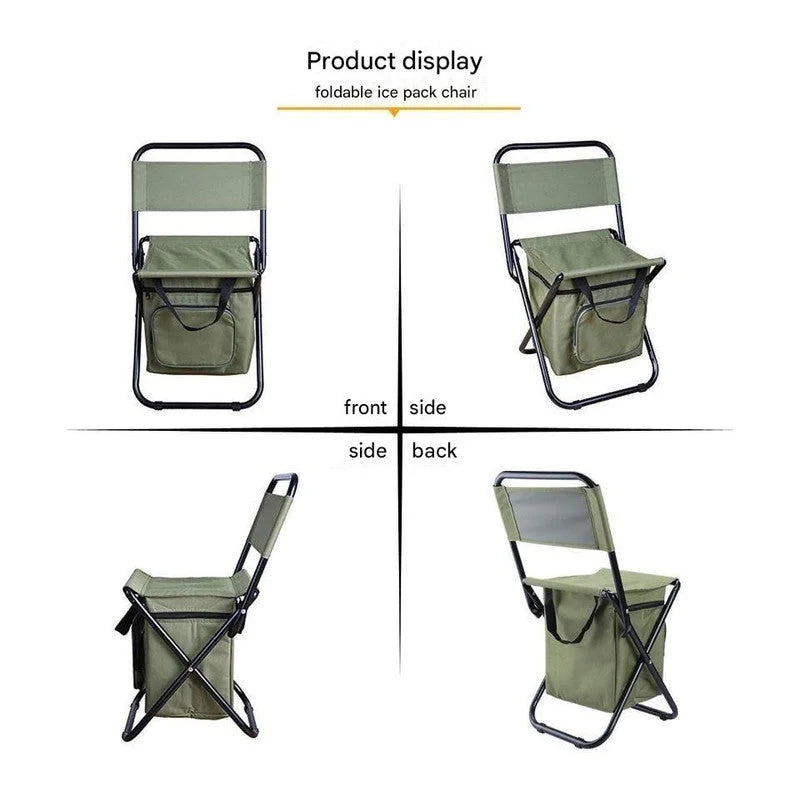 Foldable Camping Chair with Integrated 10L Insulated Cooler